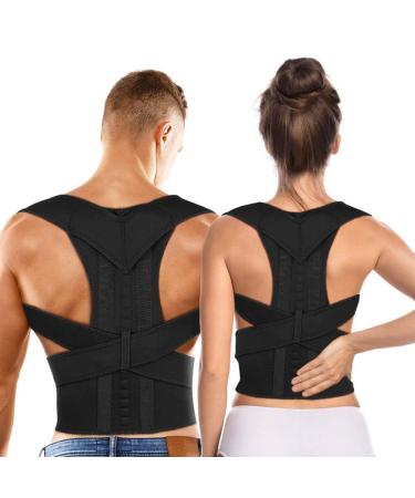 Back brace Posture Corrector Brace Shoulder Back Support Belt Braces & Supports Belt Shoulder Posture Unisex lofty ambition Black M