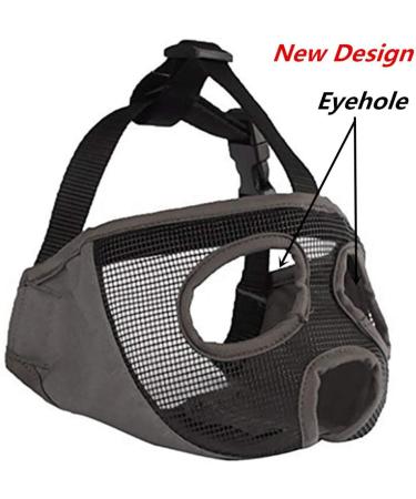 Adjustable Breathable Jyhy Muzzle for Dogs & Cats | Perfect for Bulldogs Pugs Shih Tzus & More | Gray (38-64cm) - Buy Online on GoSupps.com
