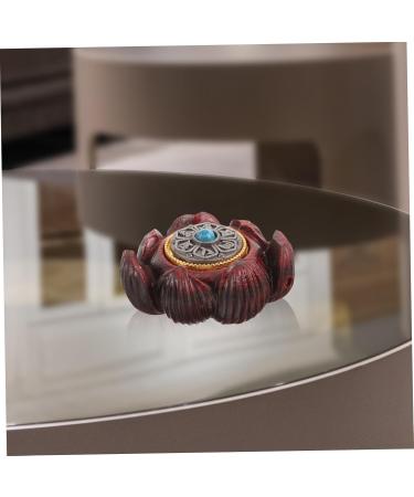 JECOMPRIS Hand-Carved Lotus Flower Statue | Tibetan Buddhist Sandalwood Sculpture | Decorative Office Home Decor - Buy Online on GoSupps.com