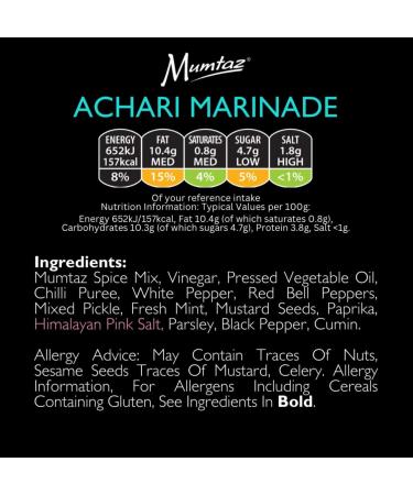 Mumtaz ACHARI Marinade Catering/Party Size Bucket - BULK 2.2Kg - Restaurant Quality - Medium Spiced - BBQ - Grill - Roast - Stir or Air fry.All Natural Ingredients- Gluten Free- Vegan Friendly. - Buy Online on GoSupps.com