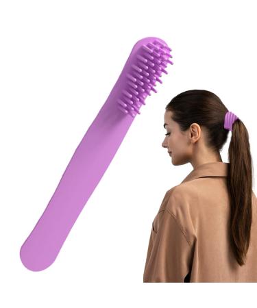 Scalp Massage Curve Brush with Long Handle - Soft Hair Tie & Gossip Comb for All Hair Types - Violet - Buy Online on GoSupps.com