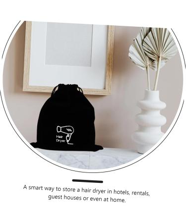 BIUDECO 4 Pcs Hair Dryer Storage Bag Mini Hair Organizer Storage Hair Dryer Travel Bag Tool Flannel Black - Buy Online on GoSupps.com