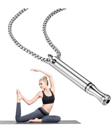 WOBBLO Conscious Breathing Anapana Meditation Device | Stress Relief Wearable for Men & Women - Silver - Buy Online on GoSupps.com
