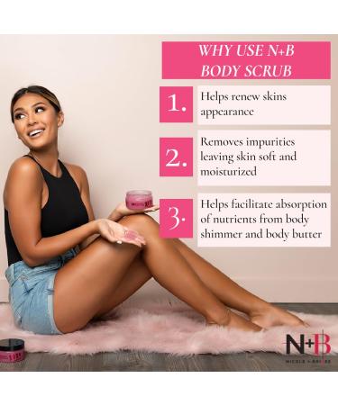 N+B Sugar Body Scrub - Invigorating & Brightening | Oil-Free Pomegranate Seed Extract | Moisturizes & Removes Impurities | 9.5oz Made in USA - Buy Online on GoSupps.com