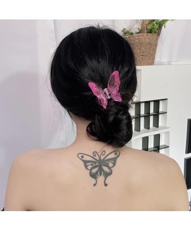 Buy Transparent Hair Clips for Women & Girls | Glitter Butterfly Small Thin Hair Clipping Accessories (4 Pieces) - International Shipping Available - Buy Online on GoSupps.com