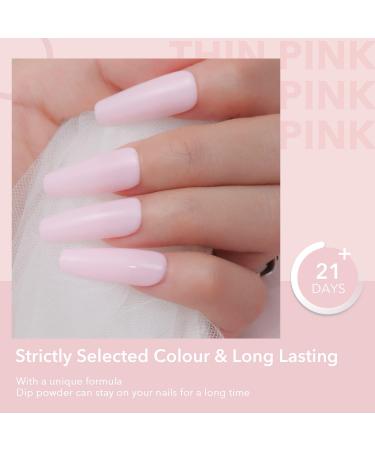 Aokitec 28g Dip Powder Thin Pink Thin Pink Color Nail Dipping Powder French Powder Pro Collection System Nail Art Starter Manicure Salon DIY at Home Odor-Free&Long-Lasting No Needed Nail - Buy Online on GoSupps.com
