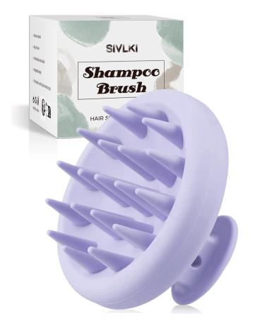 Sivlki scalp massage brush scalp massager silicone shampoo brush scalp massage for peeling and head massage to remove dandruff and stimulate hair growth violet
