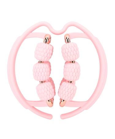 Aonyaybm 18 wheels pink circular muscle massage roller three-layer hand leg roller muscle relaxation leg massage roller easy to wear multi-purpose leg roller massager