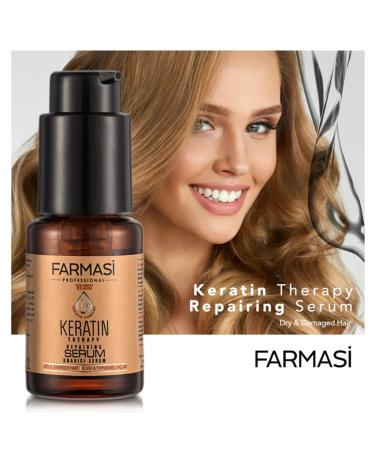 Farmasi Keratin Hair Serum | Best Straightener for All Hair Types | Smooth & Shiny Hair | 1 oz (30 ml - Buy Online on GoSupps.com