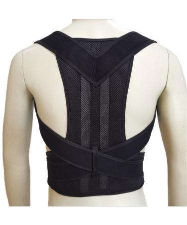 Back Brace Posture Corrector Spinal Support for Women and Men Lumbar Strap Relieves Shoulder Pain and Makes Exercise More Efficient (Color : Black Size : 4XL) (Black X) (Black XXX)
