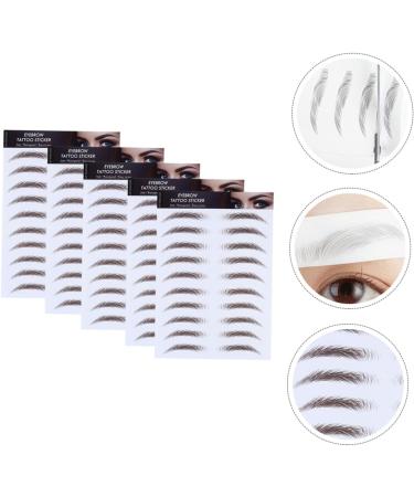 Balacoo 5pcs Eyebrow Stickers Black Stickers Fake Eyebrows Imitation Eyebrow Sticker 4d Shaping Plate 21x15cm Brown - Buy Online on GoSupps.com