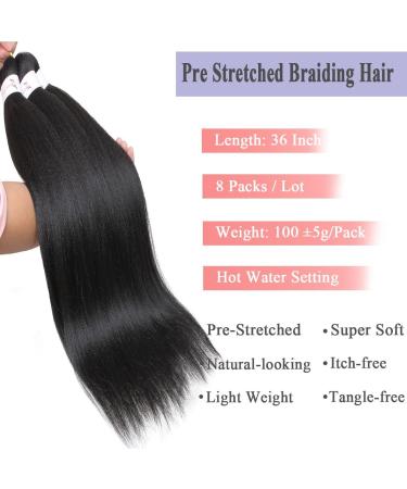 Leeven 8 Packs Pre Stretched Braiding Hair Extension 36 Inch Ombre EZ Braids Crochet Hair for Box Braids Pre Stretched Braiding Hair Extensions /1B27613# 36 Inch (Pack of 8) 1B/27/613# - Buy Online on GoSupps.com