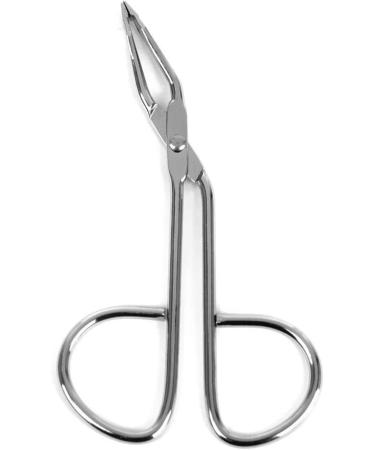 Silver Stainless Steel Eyebrow Scissors Tweezers Elbow Pliers Clip Scissors Flat Tip Tweezers Hair Plucker Hair Removal Tweezers Shave and Hair Removal