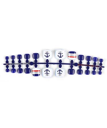 Press On Toenails - French Tips Press On Toe Nail Press On Toe Nails Short Acrylic False Toes Nails Cute Artificial Beach Full Toenail for Women and Girls Tmay Fahah-4