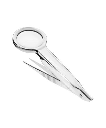 First Aid only tweezers with a magnifying glass |Practical combination of splinter tweezers and magnifying glass with 4.5 times magnification |Compact light and foldable |Precise grasp fine objects |P-10011 - Buy Online on GoSupps.com