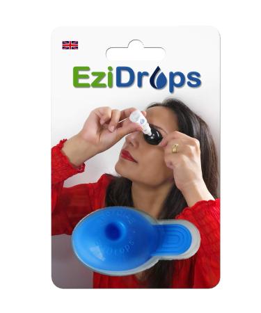 EziDrops - Eye Drop Dispenser Aid - Easy Eye Drop Applicator - Safe & Easy Vision Care (Blue)
