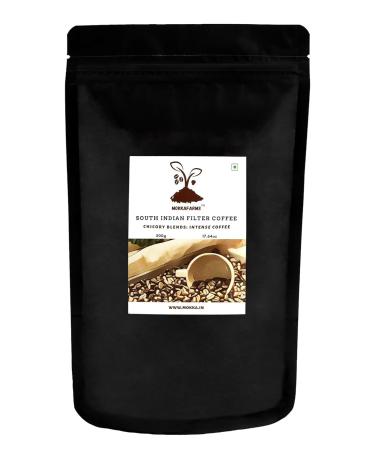 Mokka'Farms Traditional South Indian Filter Coffee 1 Kg - Intense Coffee | 60% Coffee - 40% Chicory Blend | Freshly Roast & Ground Strong & Flavourful | Farm to Fork | One-way Valve Zip-lock Bag (500 GM Traditional)