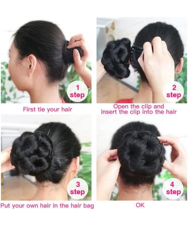 Hair Bun Brazilian Real Hair Braided Bun Hair Piece Braided Bun Donut Claw Clip Style Wig Extensions Real Hair Ladies Hair Bun Hair Extension Hair Piece (Color : D) - Buy Online on GoSupps.com