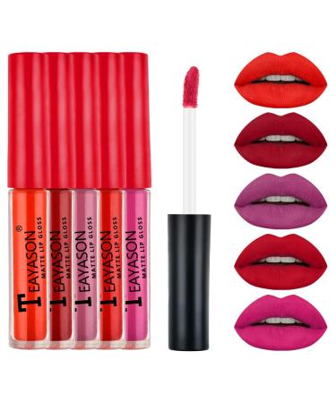 Rose Mist Liquid Lipstick Set - 5 Nude Matt Waterproof Shades | High-Pigmented Makeup for Daily & Wedding Use - Buy Online on GoSupps.com