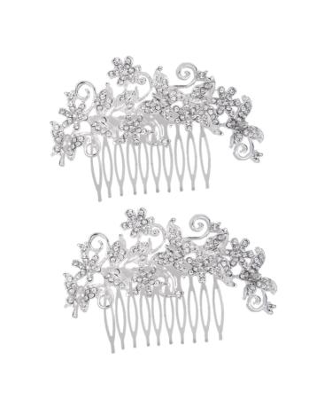 FRCOLOR Bridal Wedding Hair Comb Wedding Tiara Rhinestone Comb Pearls Tiara Hair Clips Hair Clips Wig Hair Comb Slide Clip Hairpiece Hair Comb with Rhinestones Vintage Headpiece Hair Pin