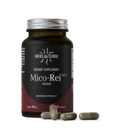 HIFAS DA TERRA Mico-Rei - Organic Reishi Mushroom Extract Powder Capsules Nootropic Supplements for Women & Men Red Reishi Adaptogen Pills for Energy & Immune Support for Women & Men - 70 Capsules