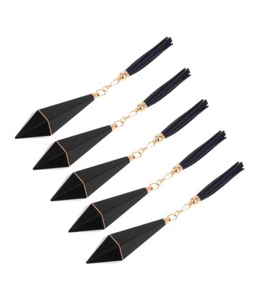 NOLITOY 5pcs Su Lipstick Tube Lip Gloss Tubes Bottle with Lip Brush Pink Makeup Lip Balm Bottles Keychain Tassel Lipstick Tubes Empty Clear Lip Gloss Bottle Cute Sample Holder Travel 11x3cm Black