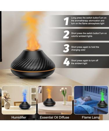 Ranjima Flame Diffuser - 7 Color Aroma Lamp & Humidifier | Waterless Auto Power-Off | Perfect for Home Bedroom Yoga & Office - Buy Online on GoSupps.com