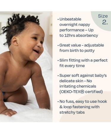 TotsBots Bamboozle Reusable Nappy - Eco-Friendly Bamboo Nappy for Babies & Toddlers | Fluffy Clouds Size 2 (9-35lbs) - Buy Online on GoSupps.com