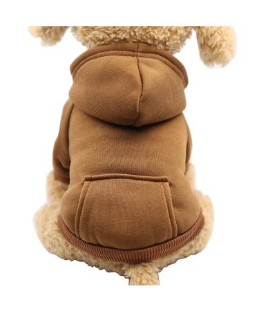 Jecikelon Winter Dog Hoodie Sweatshirts with Pockets Warm Dog Clothes for Small Dogs Chihuahua Coat Clothing Puppy Cat Custume (XX-Small, Coffee) XX-Small Coffee - Buy Online on GoSupps.com