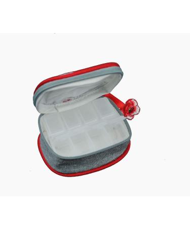 Pill Box in Poppies Design | Stylish & Functional Travel Organizer for Medications - Buy Online on GoSupps.com