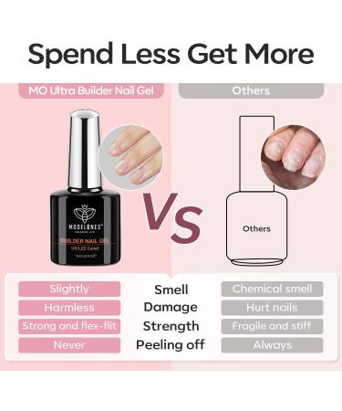 Modelones Builder Nail Gel Set 2 Colors 10ml Clear and Nude Builder Gel for Nail Thickening Nail Strengthener Apex Building Extension Gel Rhinestone Nail Glue Gel in a Bottle LED Nail Lamp Cured Hard Gel Clear Nude - Buy Online on GoSupps.com