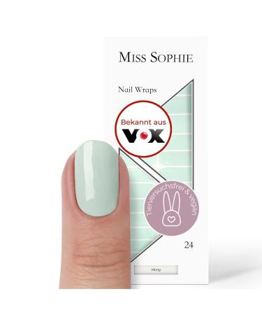 Miss Sophie Nail Foil - Minty - Solid Color Green Nail Wraps - 24 ultra-thin self-adhesive long-lasting nail foils Minty 24 - Buy Online on GoSupps.com