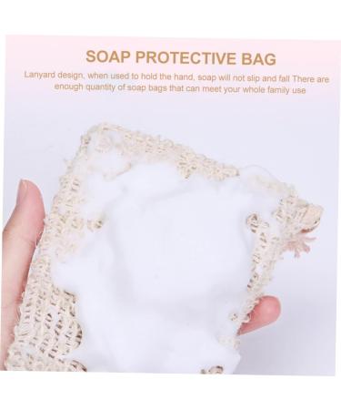 BELLIFFY 6pcs Soap Bag Bar Soap Exfoliating Soap Saver Soap Accessory Bubble Net Soap Net Cotton Linen Beige - Buy Online on GoSupps.com