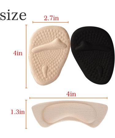 Metatarsal Pads for Women | Forefoot Cushion Inserts & High Heel Ball of Foot Cushions | Reduce Foot Pain & Slip with YJZD-Black - Buy Online on GoSupps.com