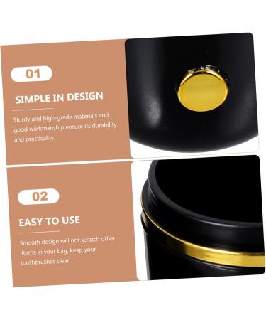 Travel Toothbrush Cup Set - Portable Gilded Mouthwash & Toothpaste Holder - Black 20x7.5CM for International Shipping - Buy Online on GoSupps.com