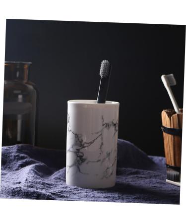 Hoement Mouthwear Teaspoon Holder - Stylish Ceramic Bathroom Accessories Makeup Brush Cup Toothbrush Holder & Drinking Cups for Home & Office - Buy Online on GoSupps.com