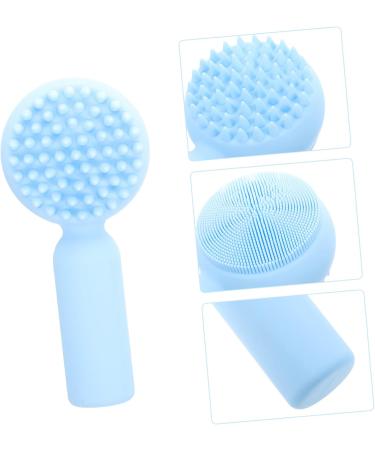 POPETPOP Silicone Face Brush Facial Exfoliator Scrubber Facial Bridges Exfoliating Facial Brush Pore Scrubber Face Scrubbers Exfoliating Face Scrubber Miss Manual Silica Gel Scrub Brush 11x5cm Sky-blue - Buy Online on GoSupps.com