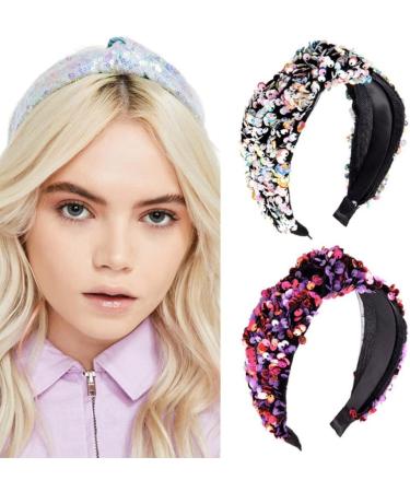 1pc Turban Headband Fabric Bandanas for Women Hair Ties for Women Knot Headband Vintage Headband Hair Hoops with Cross Womens Bandana Sequined Hair Hoop Miss Fish Scales Mermaid - Buy Online on GoSupps.com