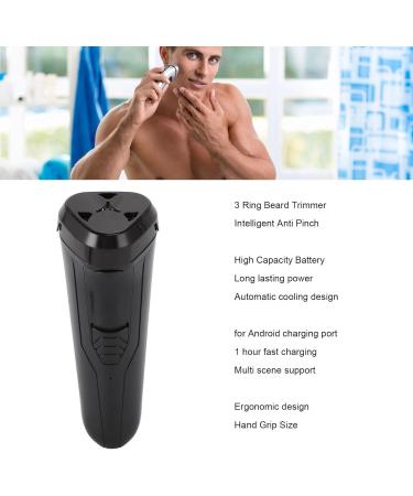 Buy Electric Beard Trimmer for Men | Cordless Rechargeable with 3 Floating Heads - Black - Buy Online on GoSupps.com