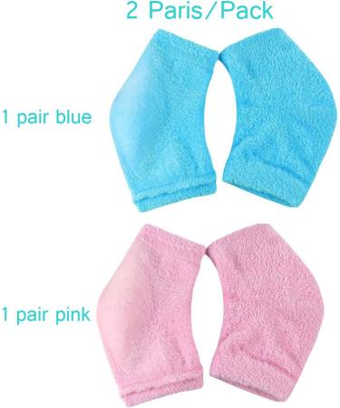 FonsBleaudy Moisturizing Gel Heel Sleeves 2 Pairs Gel Lined Toeless Spa Socks for Cracked Heels Dry Feet While Sleeping - Buy Online on GoSupps.com