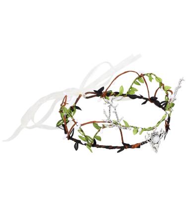 Cabilock Bridal Green Leaf Crown Fairy Flower Leaf Headband Woodland Elf Headpiece Bohemian Headpiece Photo Prop for Women Girls Wedding Cosplay Accessories