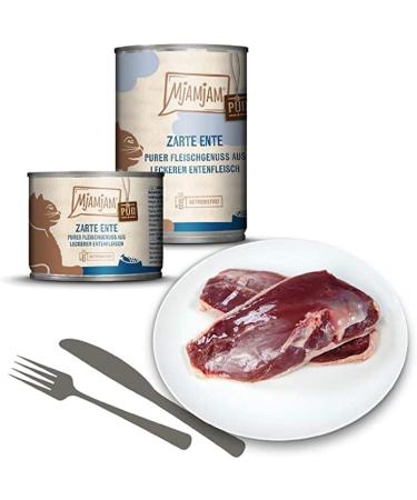 Mjamjam Premium Cat Wet Food - Pure Duck Grain-Free 6-Pack (6 x 400g) | Pure Meat Enjoyment - Buy Online on GoSupps.com