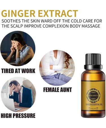 10 Pack Ginger Oil for Lymphatic Drainage - Natural Massage Oil & Aroma Essential Oil - Buy Online on GoSupps.com