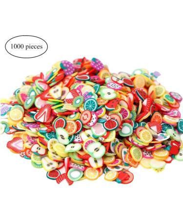 TOSSPER 1000 Pcs 3D Polymer Clay Tiny Fruit Slices - Nail Art DIY Design Wheel Decorations - Buy Online on GoSupps.com
