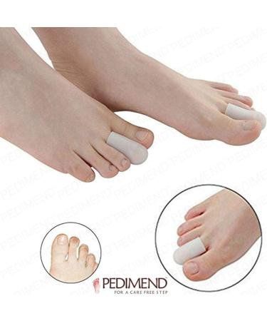 Silicone Gel Big Toe Cap (2PAIR) - Toe Sleeve for Missing or Ingrown Toenails - Prevents Corns/Callus & Blisters - Avoid Toe Friction Injury - Unisex - Foot Care (for Small Toe) by PEDIMEND - Buy Online on GoSupps.com