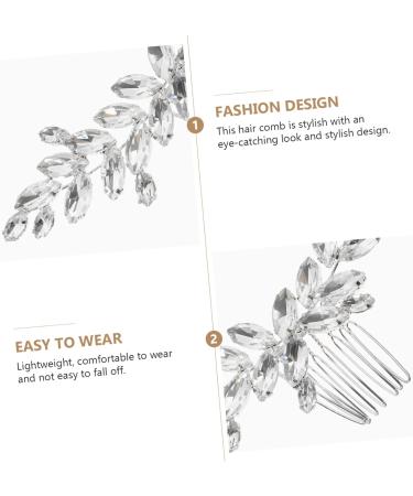 DOITOOL rhinestone side comb decorative hair combs manual comb hair rhinestone clips for hair Glass Miss hair comb Hair piece bride hair comb clips European and American hairpin - Buy Online on GoSupps.com