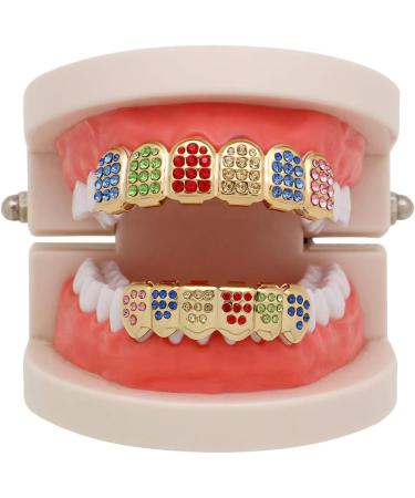 H.eternal Cap Top Hip Set Tooth Rainbow Copper Grill Jewelry - Premium Teeth Grill with Dental Care Pro 3000 Case - One Size - International Shipping Available - Buy Online on GoSupps.com