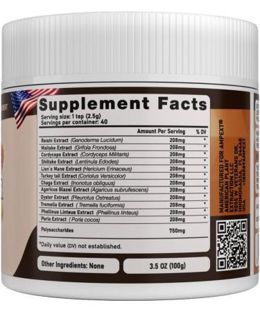 AMPEXT 12-in-1 Dozen Synergy Power: Premium Complex of 12 Carefully Selected Fruiting Body Mushroom Extracts, Supporting Immunity, Cognitive & Cardiovascular Functions - Buy Online on GoSupps.com