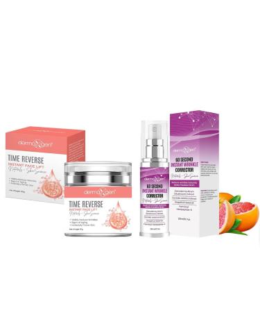 60 Second Anti-Wrinkle & Instant Face Lift Cream Duo Peptide-Infused Skincare for Face Neck & Eye Area Hydrating Firming and Smoothing Creams for All Skin Types 0.7 Fl Oz + 1 Fl Oz