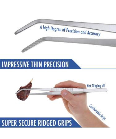 12 Inch Tweezers Stainless Steel Curved Serrated Tip  Multipurpose Handle Cooking Tweezer Tongs  Reptile Feeding Precision Aquascaping  Repairing Garden Craft Tool Curved Tip - 12 - Buy Online on GoSupps.com